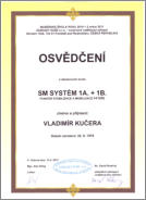 Certifikát SM systém 1A a 1B